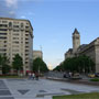 A wider view showing a plaza that has L'Enfant's grand plan for DC laid out in the pavers... along with quotes from famous Americans.