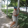 Chris States, laughing as he tries to re-create the now infamous Pole Dance... Gas for drive to Austin - $35...  Registration for RftR - $150... Seeing Chris States' pole dance.... Priceless!