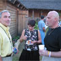 At the Peloton Project Appreciation dinner - Steve Bartolucci, Joann Seaver, and Dave Panella.  Joann is enjoying what was billed as an appetizer - Frito pie. Fritos w/ chili on top, sprinkled w/ cheese, onions, and jalapenos to taste... 